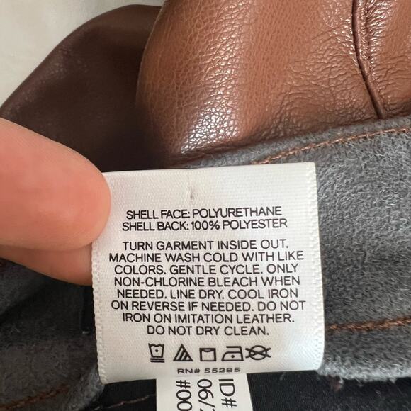 Express faux vegan leather super high rise straight leg  pants - Picture 4 of 4